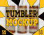 create realistic tumbler and mugs mockups