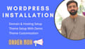 install wordpress and customize wordpress theme