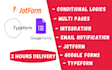 create online jotform, google form,  typeform, survey form
