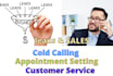 be your cold caller and appointment setter