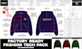 design fashion tech pack, technical sketch for manufacturing