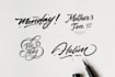 create name, words and logo with hand lettering calligraphy