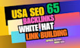 65 white hat SEO backlinks, USA link building