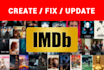create or update an imdb page for your work