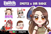 draw twitch emotes and animated emotes for vtuber stream