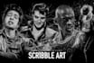 draw scribble art on black background of your portrait