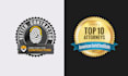 design 3d and vintage badge logo