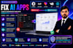 fix and complete ai generated apps from cursor bolt lovable and v0