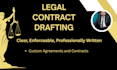 draft a legal contract or legal agreement