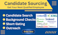 do candidate sourcing through linkedin, xing, indeed, github and boolean search