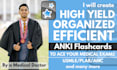 create and optimize exam focused medical anki flashcards