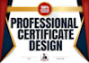 design a certificate, diploma certificate, award certificate