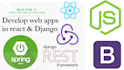 develop web apps in react js, vue js and django