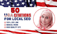 build 50 local citations for usa
