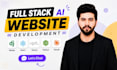 do full website creation as full stack developer with free hosting and domain