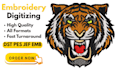 do embroidery digitizing into dst, pes, jef, emb in 1 hour