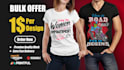 design bulk t shirts for merch and pod business