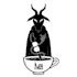 create a black and white, dark, cartoon logo