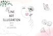 draw continuous watercolor one or single vector line art illustration