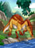 draw cartoon dinosaur in semi realis cartoon