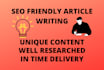 write high quality SEO friendly article