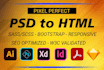 convert psd to html, figma to HTML, xd to HTML, sketch to HTML