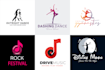 design unique tango rock gymnastic and dance logo