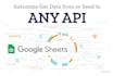 integrate any API with google sheets apps script
