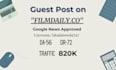 write and publish guest post on filmdaily authority site