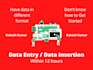 do data entry, formatting, cleaning within a day