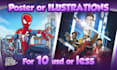 make a full poster ilustration for comic,games, movies,  etc