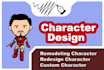 make 2d cute characters in requested pose