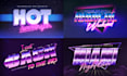 make 80s retro vintage logo and neon styles