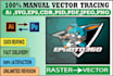 do vector tracing, redraw logo or image, raster to vectorart