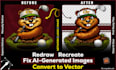 fix ai flaws, fix ai image, redraw ai image, convert image to vector print ready