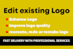 edit, recreate, redo or remake existing logo in high quality