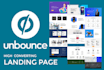 create high converting and responsive landing page  design on unbounce