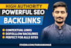 build high quality powerful SEO backlinks