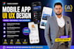 design modern mobile app UI UX in figma for ios android with user friendl