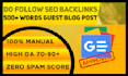 write and publish 5 guest posts on websites of 90 da