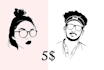 drow black and white munumalist face silhouetter logo
