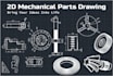 do autocad 2d mechanical parts drawings
