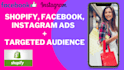 setup and optimize shopify, facebook, instagram, google ads