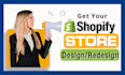 design shopify website or shopify redesign, dropshipping website