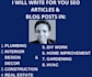 write seo home improvement, home decor, and construction blog post