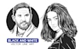 draw custom black and white line art portrait from photo