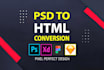 convert figma to html, psd to html responsive bootstrap