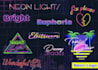 make neon logo, graphic, artwork