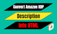 convert your amazon book description to HTML code