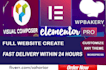 design with visual composer elementor pro or wpbakery on wordpress website